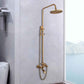 Antique Brass Exposed Shower System Bathroom 8"Rain Shower Faucet Set Tub Filler