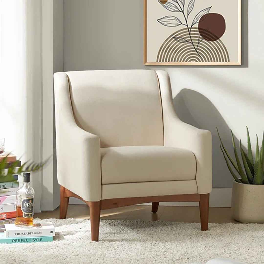 Arshanti Armchair – Cozy Comfort with Solid Wood Legs