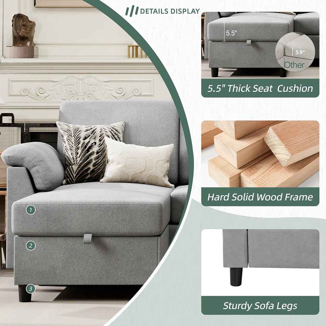 Ashleh 79.1" Square Arm Modular Sofa – Modern Comfort, Endless Versatility