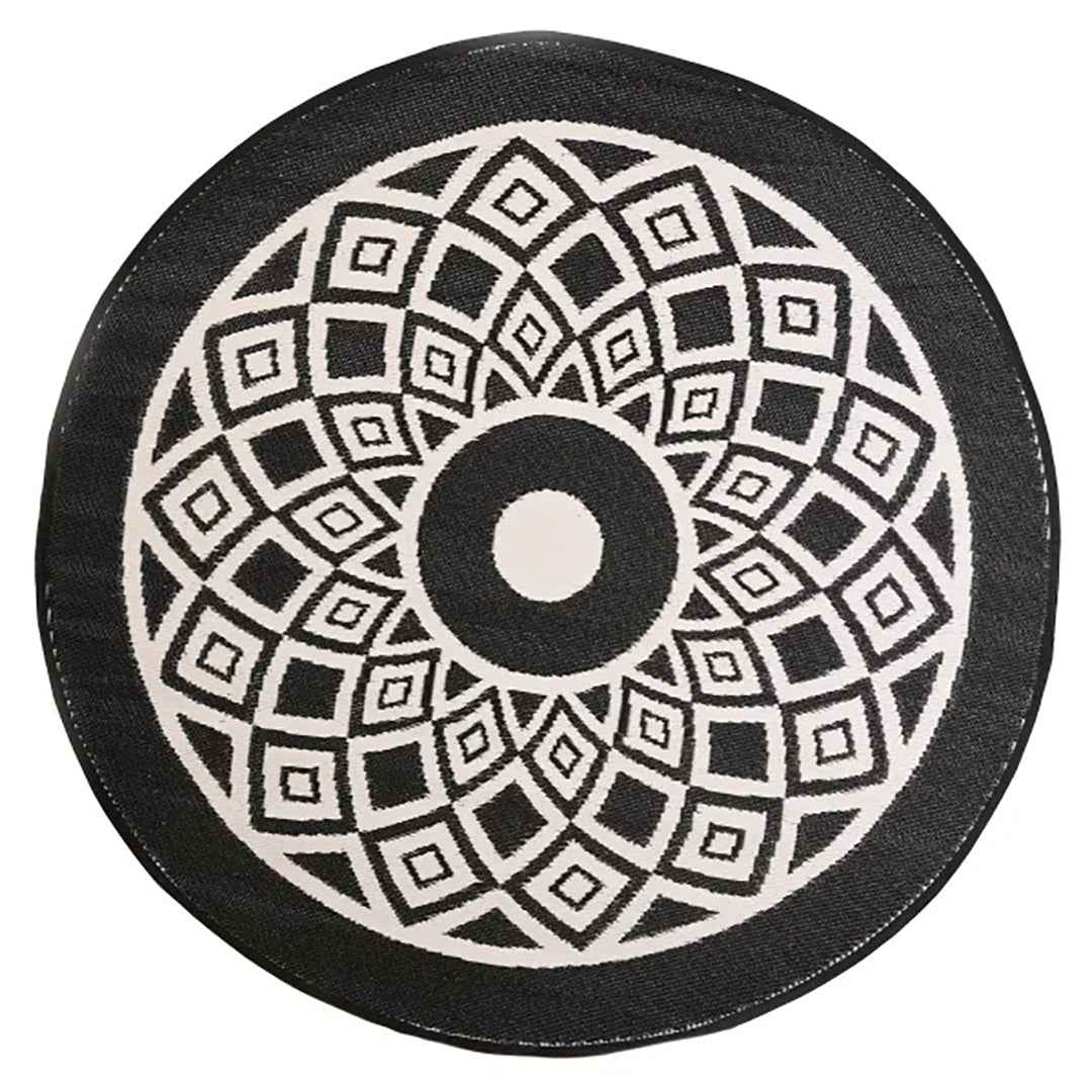 BAHAMAS Sequence Round 6' x 6' Area Rug – Modern Circular Decorative Rug for Living Room & Bedroom
