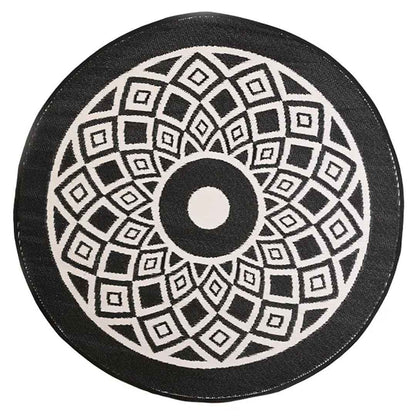 BAHAMAS Sequence Round 6' x 6' Area Rug – Modern Circular Decorative Rug for Living Room & Bedroom