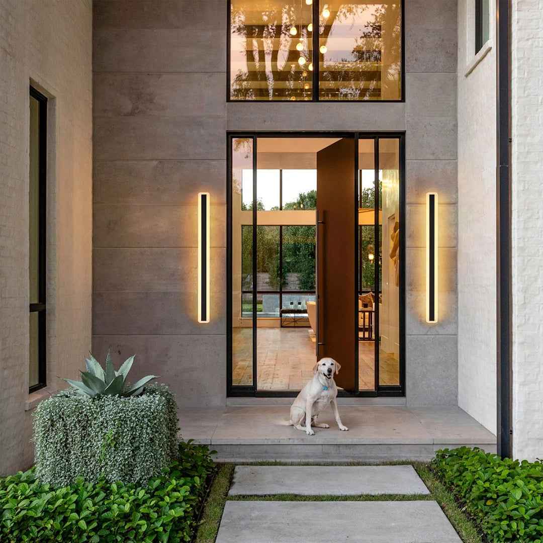 Barde Slender Sideway Outdoor Hardwired Bar Wall Sconce with LED Light – Modern Exterior Lighting