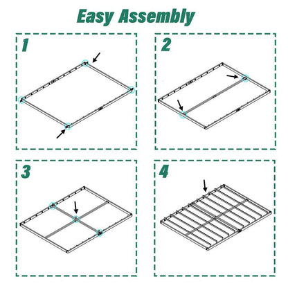 Bercht 2" Low Profile Metal Box Spring Bunkie Board – Thin Bed Slat Replacement