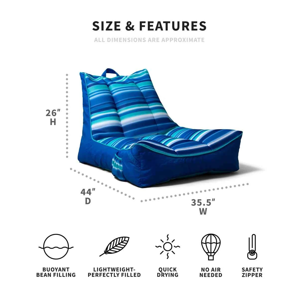 Big Joe Captain’s Pool Float – Comfortable & Durable Inflatable Lounger