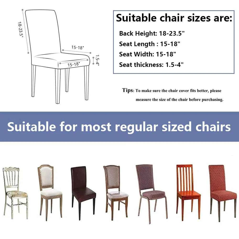 Box Cushion Dining Chair Slipcover Set of 6 – Stretchy & Durable Chair Covers