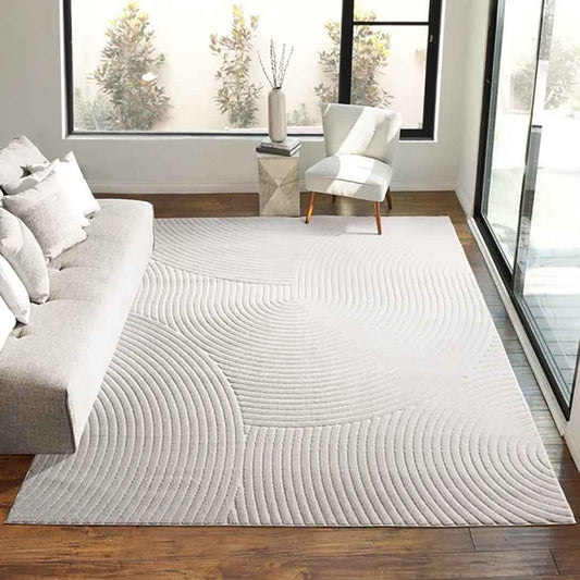 CAMDEN Mitsuri CRM 5'3X7' Area Rug – Contemporary Cream Modern Floor Rug for Living Room & Bedroom