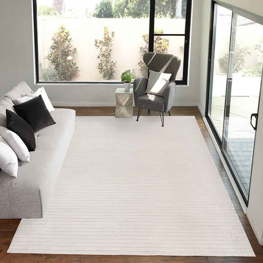 CAMDEN Sai Ivory 6'6X9' Area Rug – Modern Elegant Ivory Floor Rug for Living Room & Bedroom