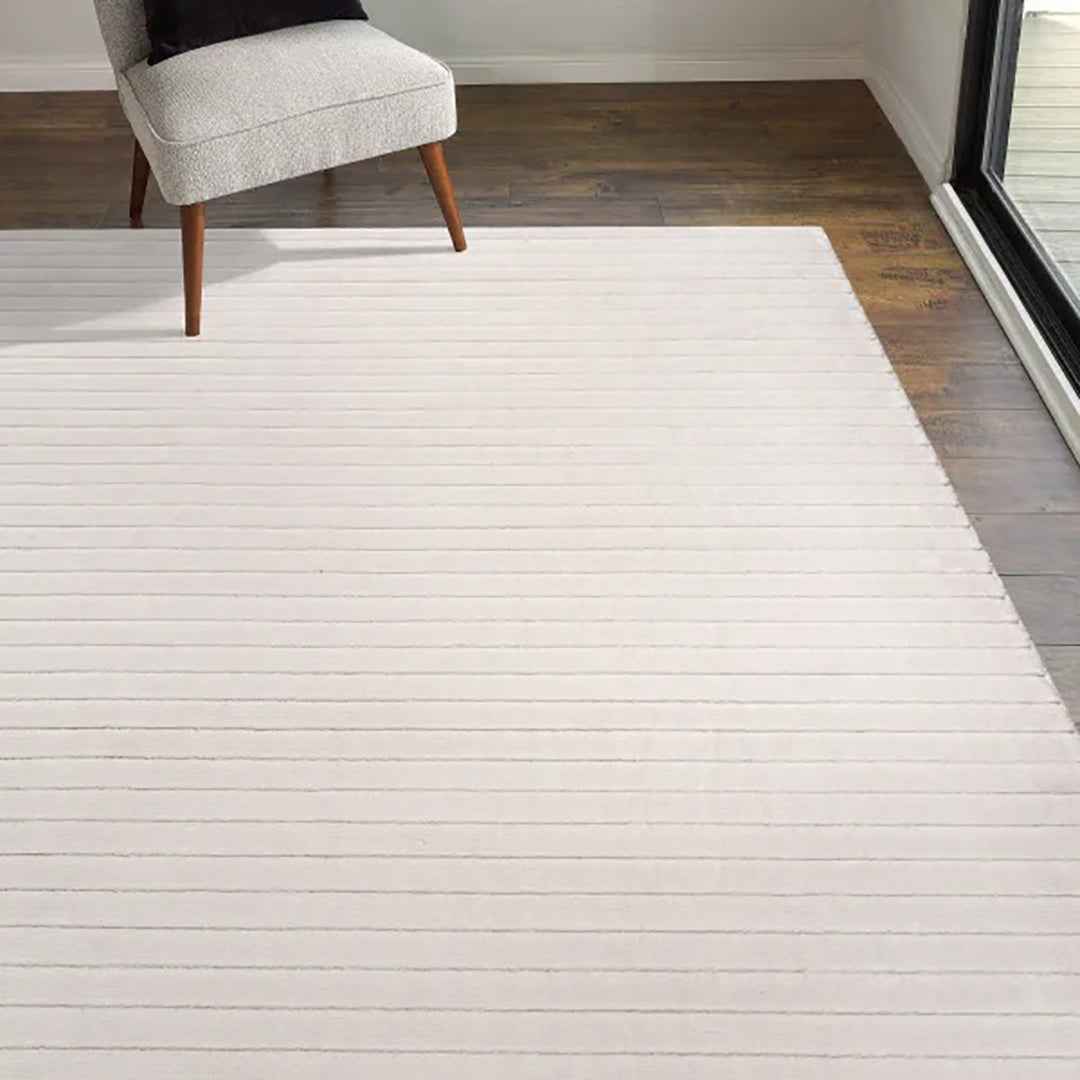 CAMDEN Sai Ivory 6'6X9' Area Rug – Modern Elegant Ivory Floor Rug for Living Room & Bedroom