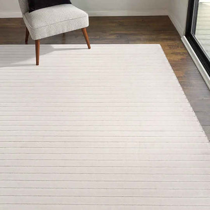 CAMDEN Sai Ivory 6'6X9' Area Rug – Modern Elegant Ivory Floor Rug for Living Room & Bedroom