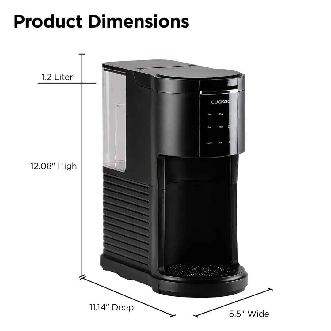 CUCKOO Electric 3-in-1 Coffee Maker – Brew Ground Coffee, K-Cup Pods & Loose Tea Leaves