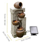 Caetana 28" Solar-Powered 4-Tier Outdoor Water Fountain – Eco-Friendly Garden Deco