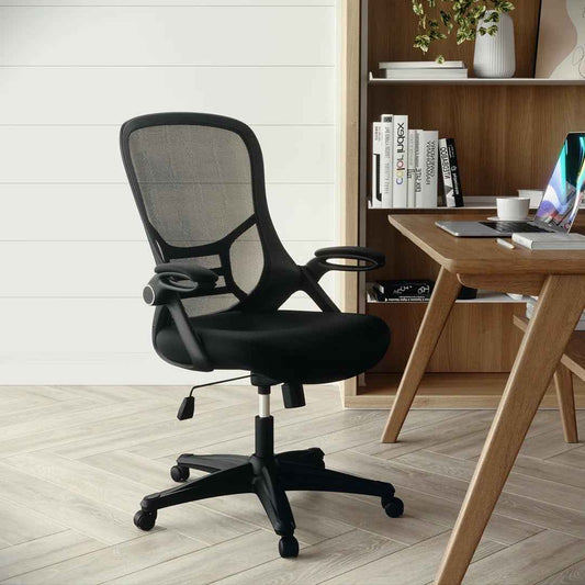 Cappello High-Back Mesh Swivel Ergonomic Office Chair with Flip-Up Arms – Adjustable Lumbar Support