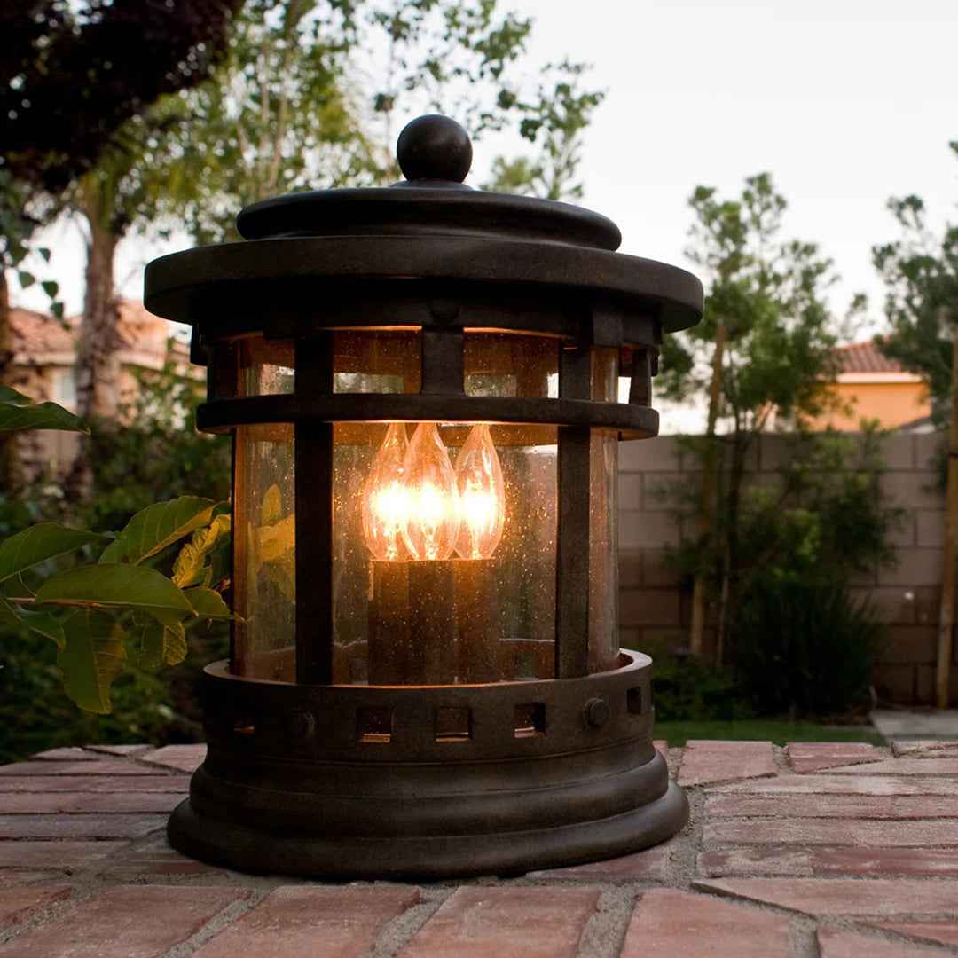 Carcassonne Outdoor 3-Light Pier Mount Light – Weather-Resistant Elegant Post Lantern