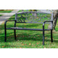 Carennac Scroll Backrest Iron Garden Bench – Elegant Outdoor Seating