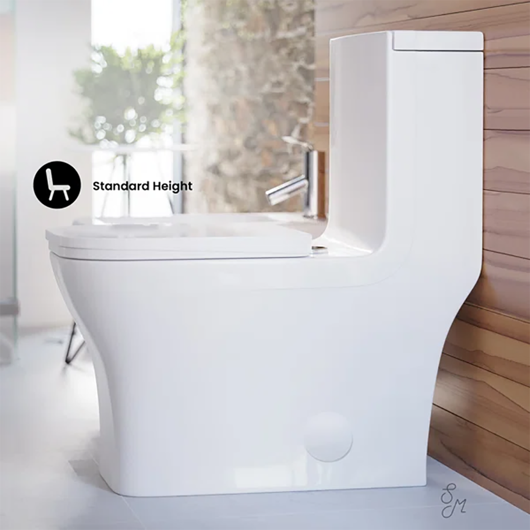 Concorde One-Piece Square Toilet – 14" Rough-In, Dual Flush 1.1/1.6 GPF