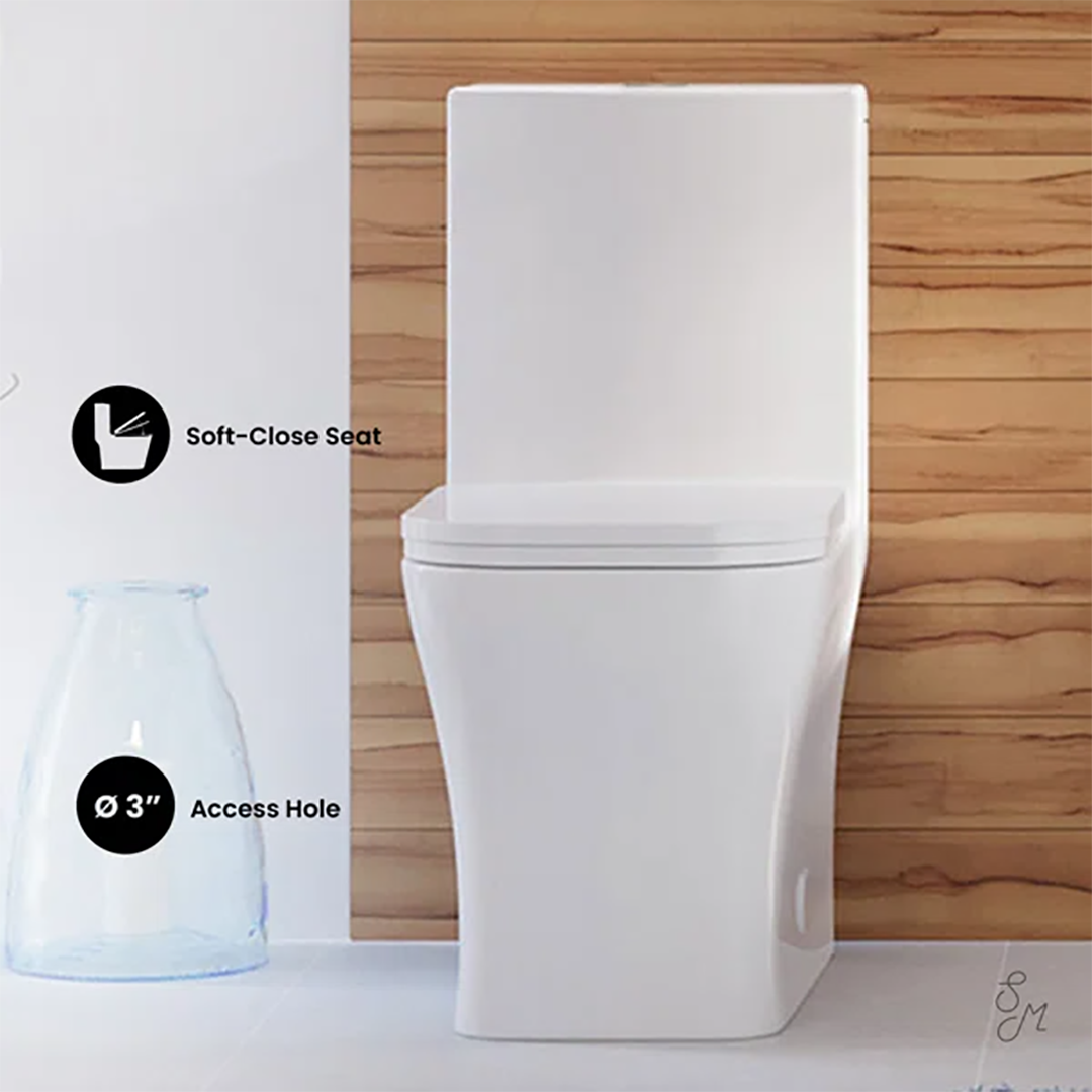 Concorde One-Piece Square Toilet – 14" Rough-In, Dual Flush 1.1/1.6 GPF