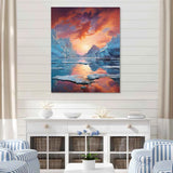 Coral Orange Iceberg Glacial Symphony I – Vibrant Artistic Wall Decor