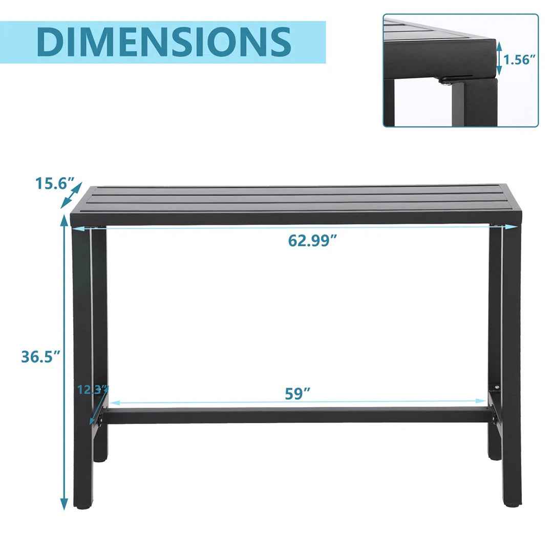 Counter Height 36.97” Iron Bar Table – Industrial & Durable