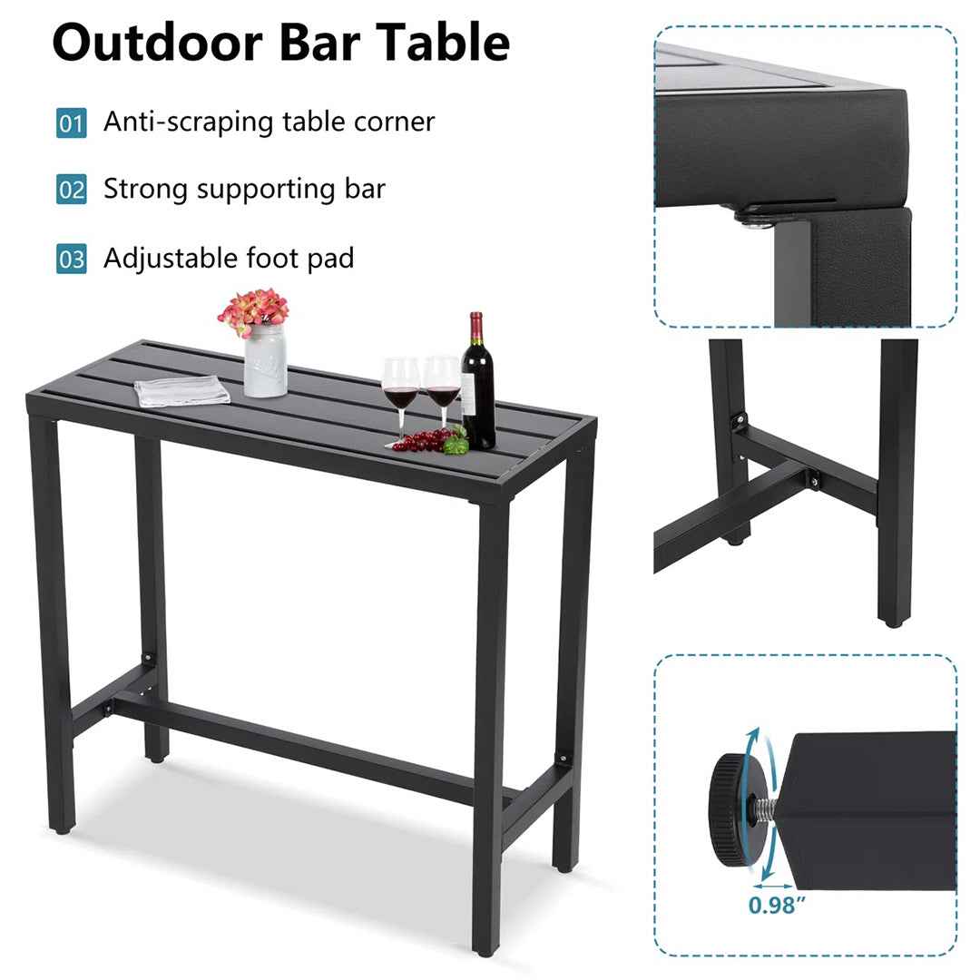 Counter Height 36.97” Iron Bar Table – Industrial & Durable