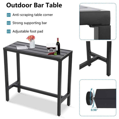 Counter Height 36.97” Iron Bar Table – Industrial & Durable