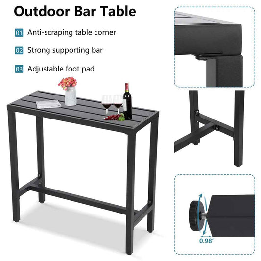 Counter Height 36.97” Iron Bar Table – Industrial & Durable