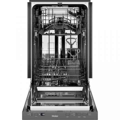 Haier 18-Inch Energy Star Quiet Built-In Dishwasher – Compact Stainless Steel Dishwasher for Small Kitchen