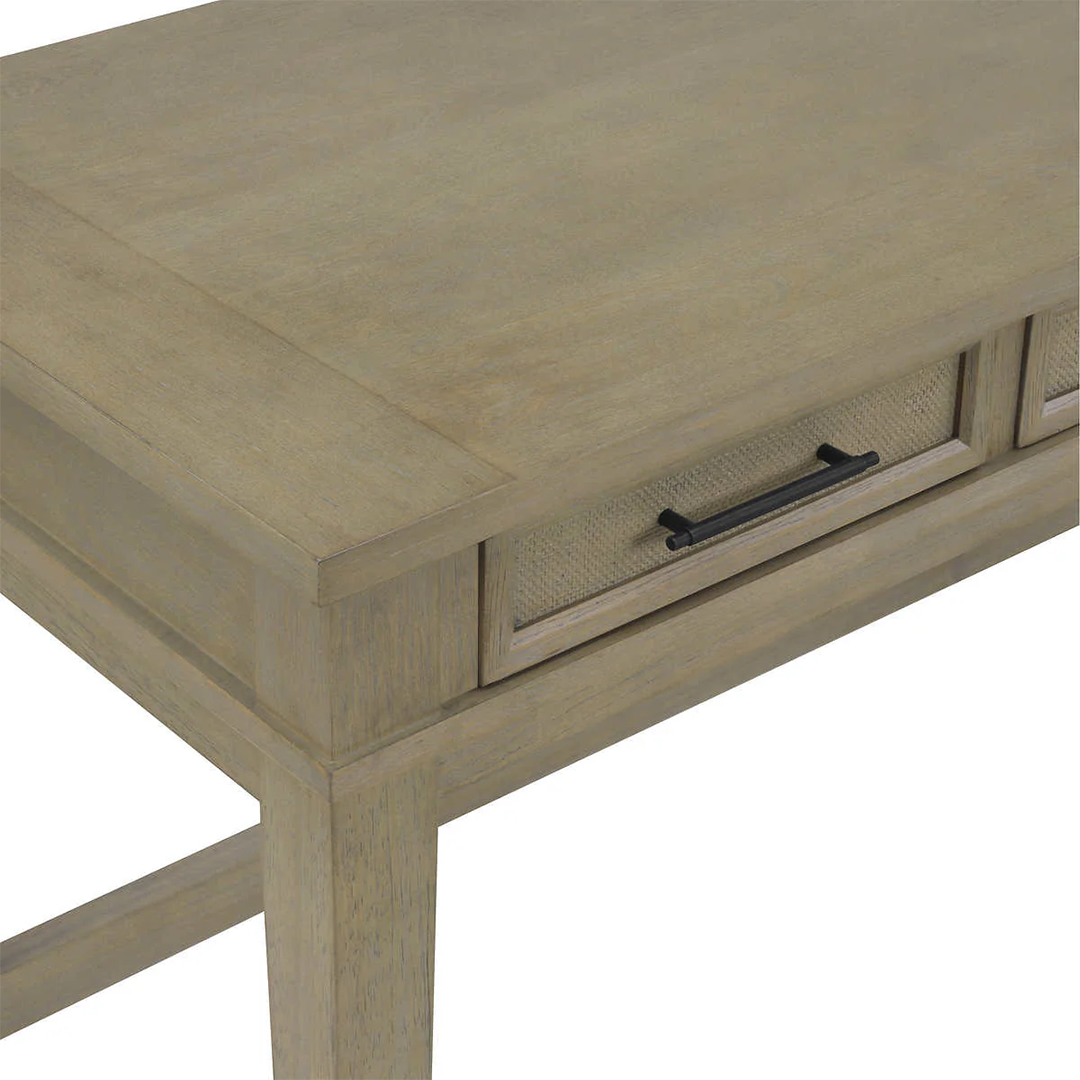 Dunmoore Contemporary Writing Desk – Modern Wood Office Desk with Storage Drawers and Sleek Metal Accents - Nadeems Home