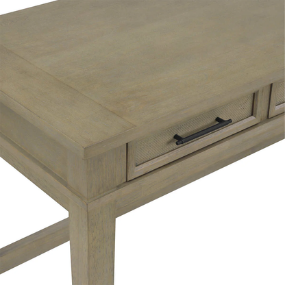Dunmoore Contemporary Writing Desk – Modern Wood Office Desk with Storage Drawers and Sleek Metal Accents - Nadeems Home
