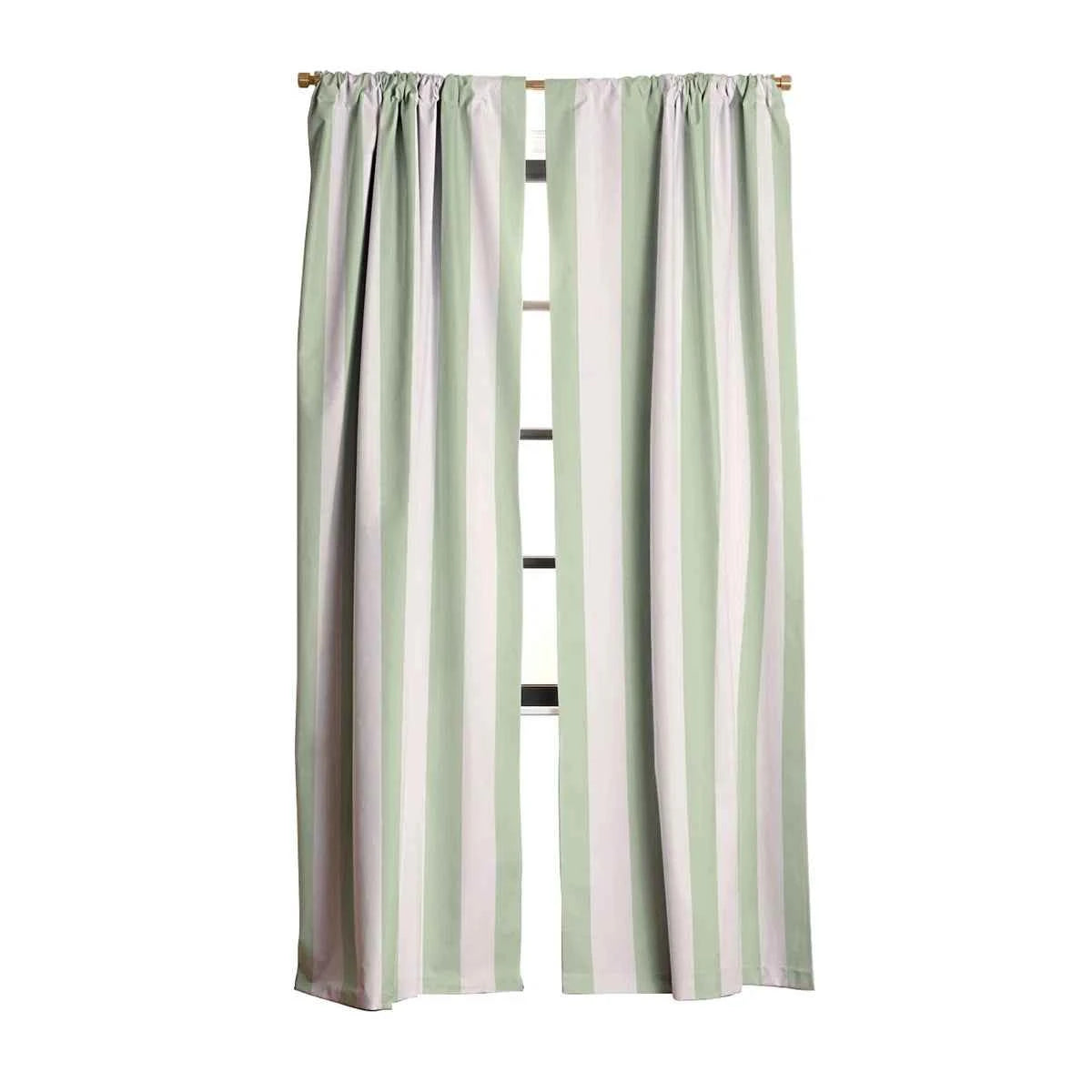 Daily Regina Designs Pastel Green Vertical Stripes Blackout Curtain – 1 Panel