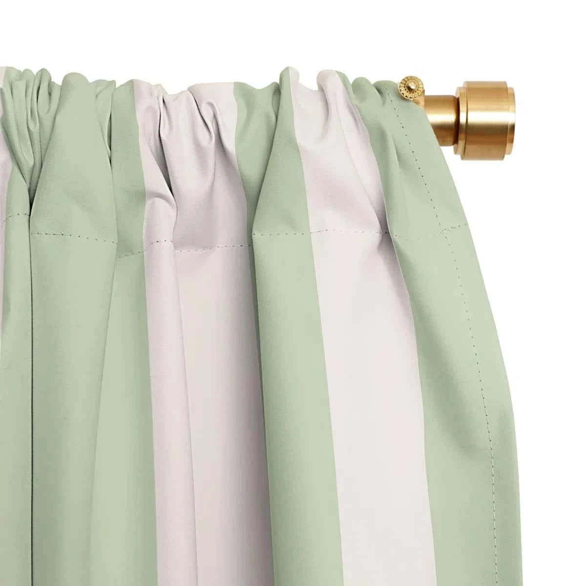 Daily Regina Designs Pastel Green Vertical Stripes Blackout Curtain – 1 Panel