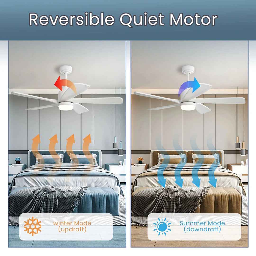 Damecia 52" Ceiling Fan with LED Lights – Modern & Energy-Efficient Cooling Solution