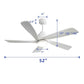 Damecia 52" Ceiling Fan with LED Lights – Modern & Energy-Efficient Cooling Solution