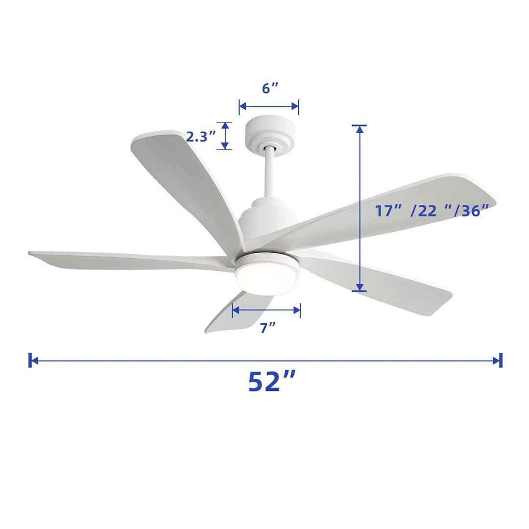 Damecia 52" Ceiling Fan with LED Lights – Modern & Energy-Efficient Cooling Solution