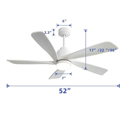 Damecia 52" Ceiling Fan with LED Lights – Modern & Energy-Efficient Cooling Solution