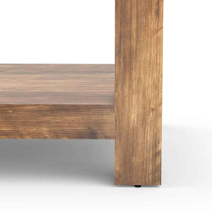 Damika Rectangular Coffee Table with 2-Tier Storage – Rustic Oak Finish