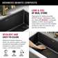 Delta Everest™ 32" Granite Composite Workstation Kitchen Sink – Undermount Single Bowl with WorkFlow™ Ledge