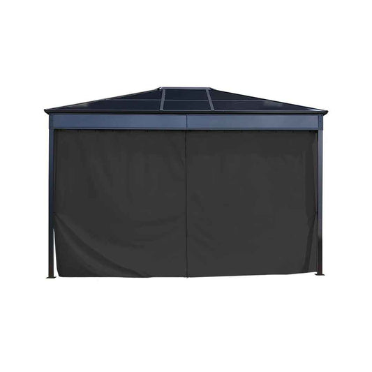 Diani Black Polyester Curtains – 10 ft x 12 ft Outdoor/Indoor Privacy Panels