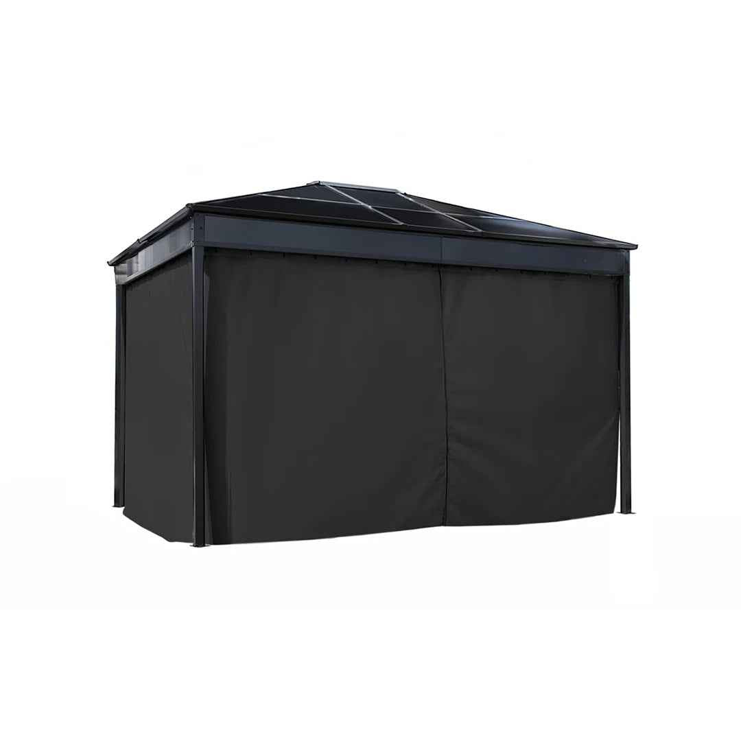Diani Black Polyester Curtains – 10 ft x 12 ft Outdoor/Indoor Privacy Panels