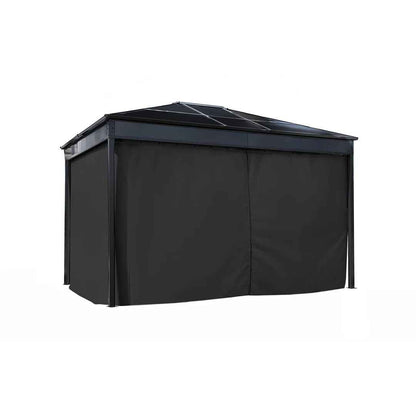 Diani Black Polyester Curtains – 10 ft x 12 ft Outdoor/Indoor Privacy Panels