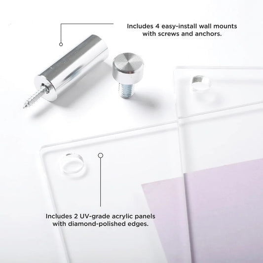 Double Panel Floating Acrylic Picture Frame – Modern Wall or Tabletop Photo Display