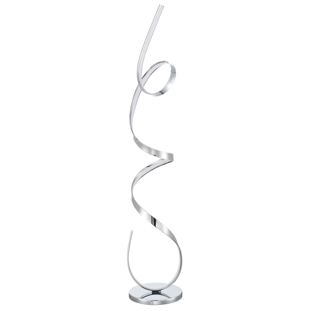 Electra Floor Lamp – Chrome Color -Contemporary LED Floor Lamp with Integrated LEDs, 59″ Height, Dimmer & Footswitch