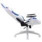 Ember Gaming Chair – Blue & White Fabric, Hydraulic Lift, Adjustable Arms & Tilt, 330 lb Capacity