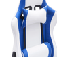 Ember Gaming Chair – Blue & White Fabric, Hydraulic Lift, Adjustable Arms & Tilt, 330 lb Capacity