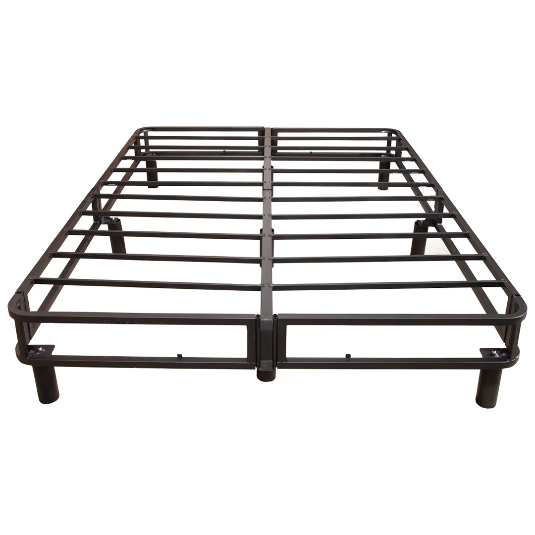 EnForce Platform Bed Base – Double Size Tubular Steel Foundation with Grey Fabric Cover & 9-Leg Support