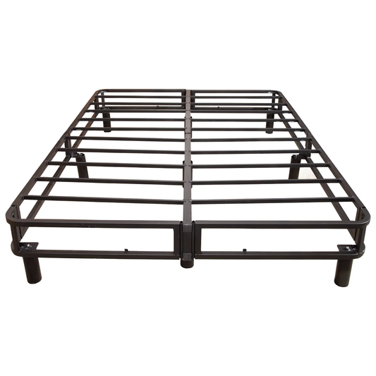 EnForce Platform Bed Base – Double Size Tubular Steel Foundation with Grey Fabric Cover & 9-Leg Support