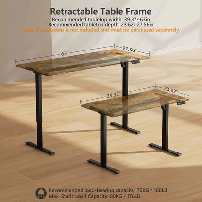 Essential Electric Height Adjustable Standing Desk Frame – Ergonomic Workstation Base