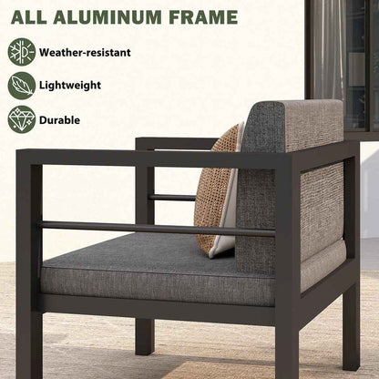 Evalinda 2 Outdoor Aluminum Patio Armchairs with Waterproof Cushions – Durable & Comfortable