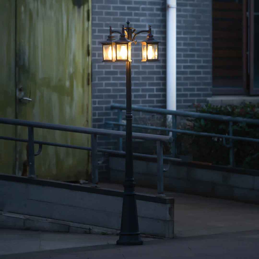 Ferrenby 3-Head Classic Black Outdoor Post Light – Elegant & Durable Garden Lighting