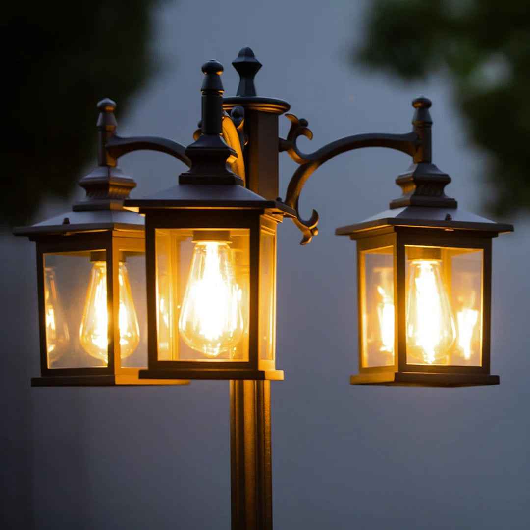 Ferrenby 3-Head Classic Black Outdoor Post Light – Elegant & Durable Garden Lighting