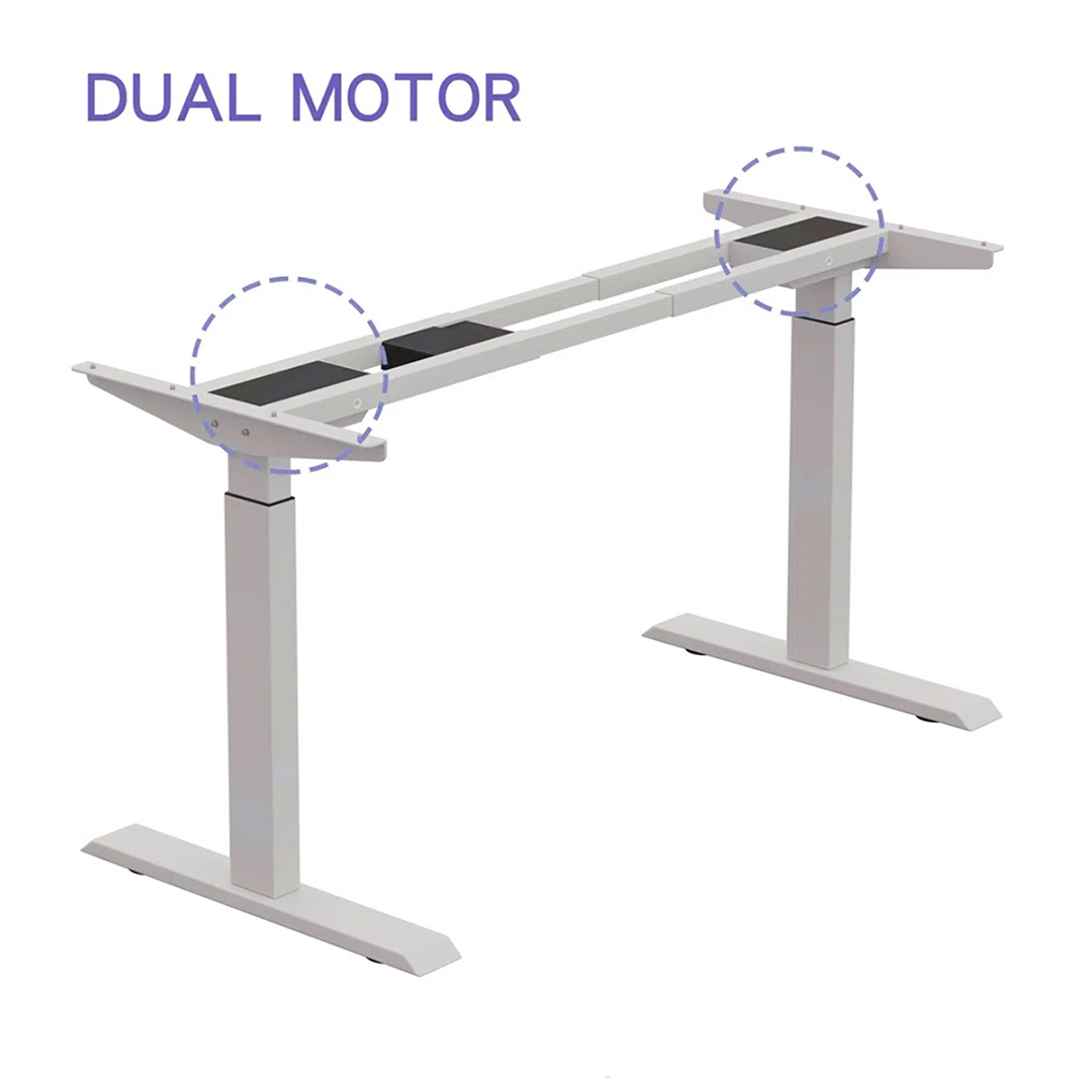 Fumiki 63" Curved Dual Motor Adjustable Height Standing Desk with Drawer – Comfort, Style & Productivity